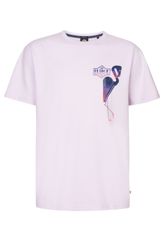 T SHIRT MET PRINT M 1050 TSR648 4111 LILAC GREY